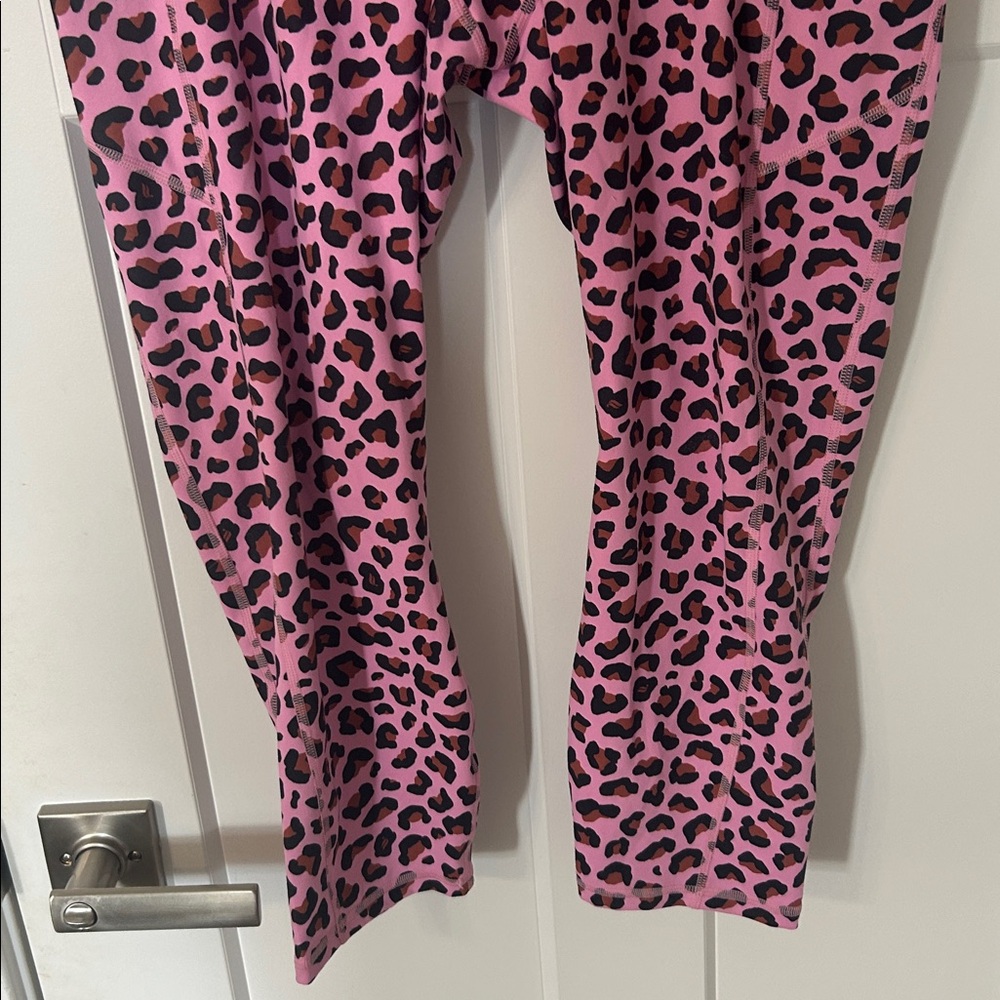 Fabletics Pink Leopard Print Capris - image 3